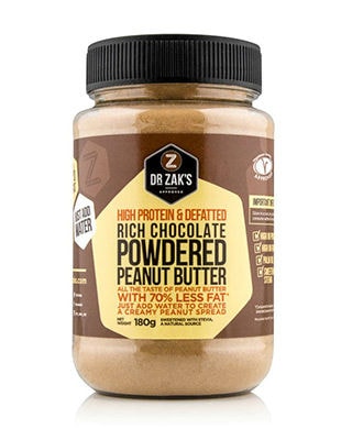 Dr Zaks Rich Chocolate Powdered Peanut Butter 180g - gram protein