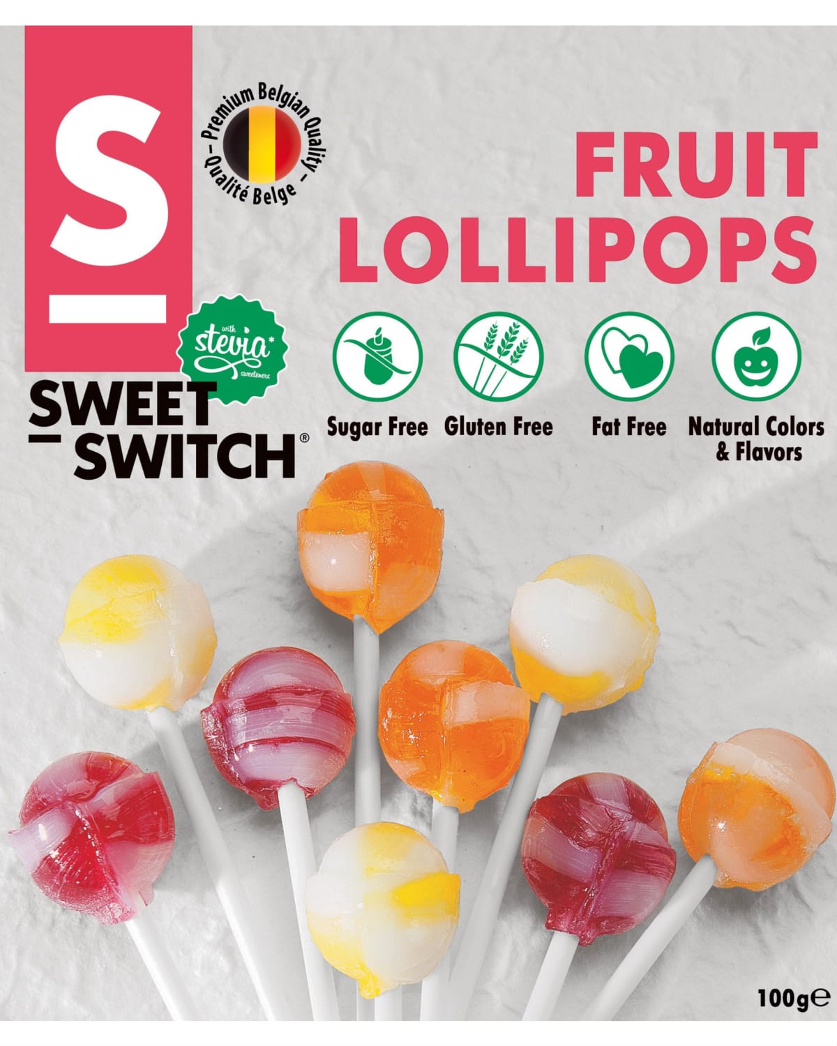 Sweet-Switch Sugar Free Lollipops 100g - gram protein