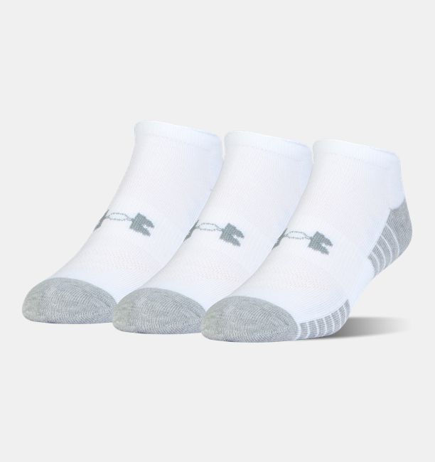 Under Armour Heatgear Tech No-Show Socks - White - M - bulk