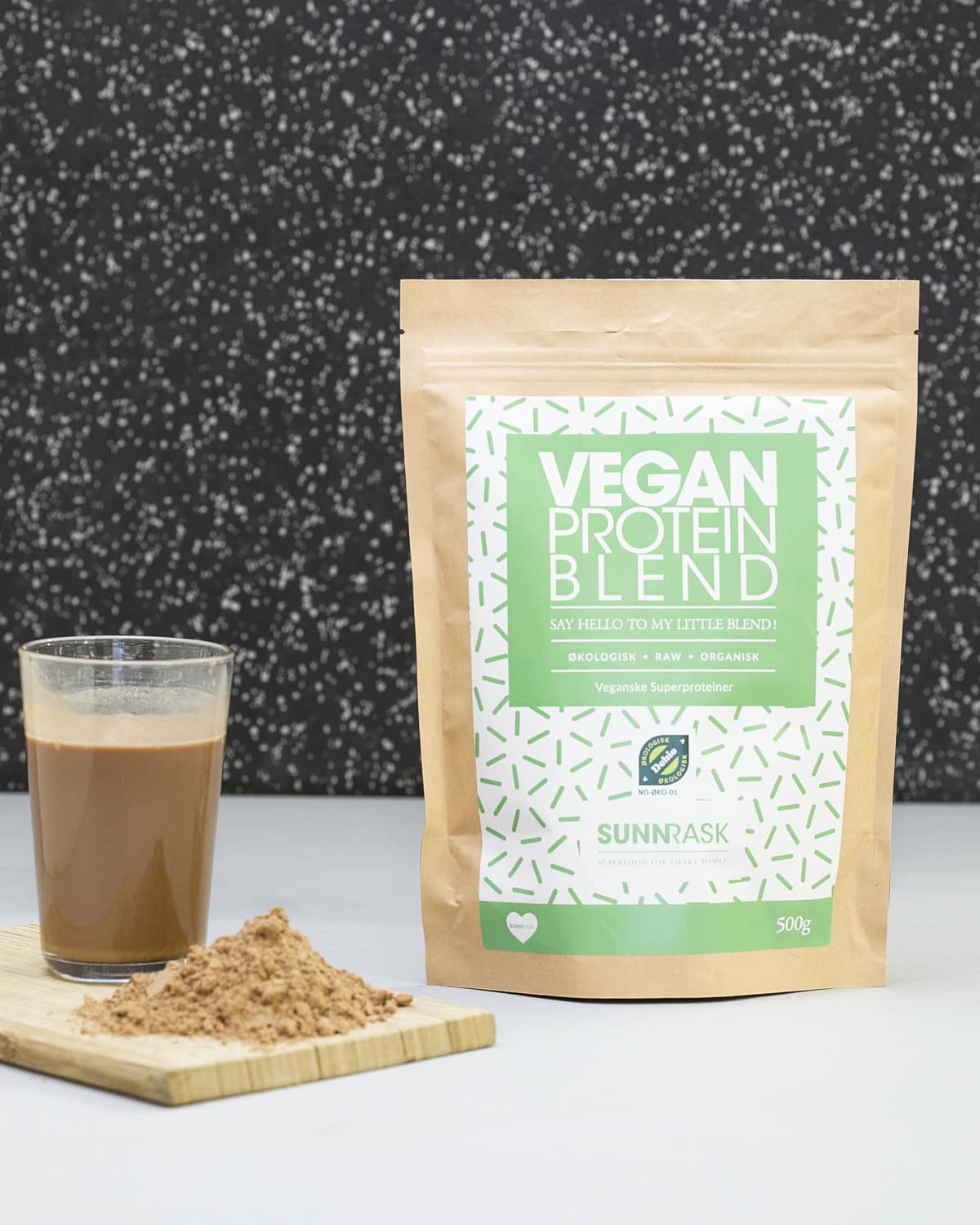SunnRask Økologisk Vegan Protein Blend 500g - vegansk proteinpulver
