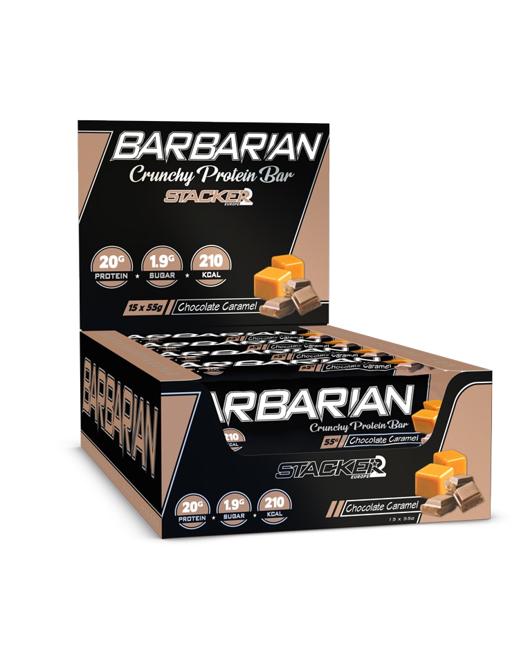 Stacker2 Barbarian Bars Chocolate Caramel 15x55g - proteinbar