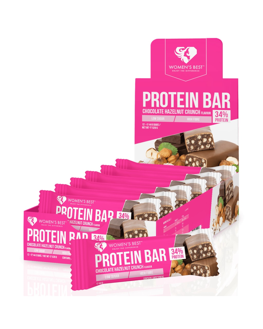 Women's Best Protein Bar Hazelnut Crunch 12x44g - cocoa powder
