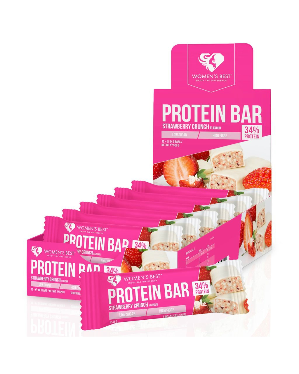 Women's Best Protein Bar Strawberry Crunch 12x44g - cocoa powder