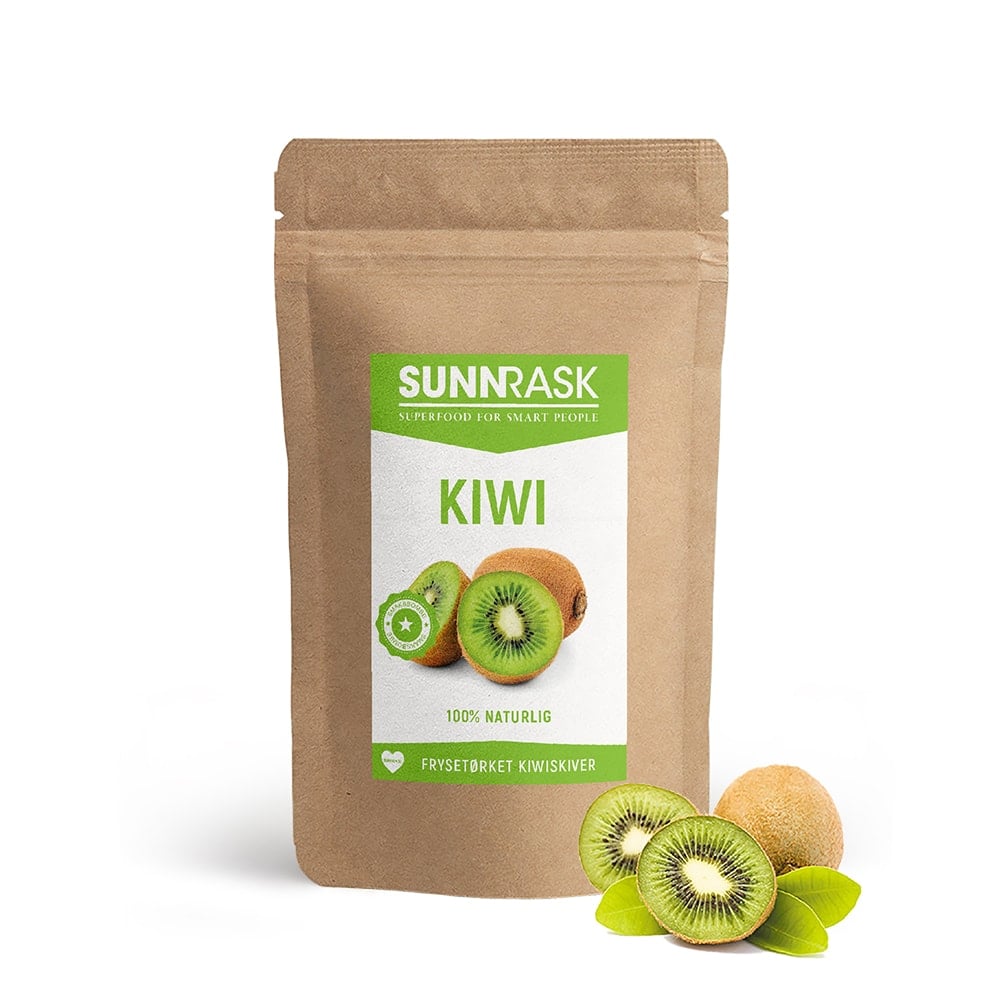 SunnRask - Frysetørket Kiwiskiver 100g - nutrition protein