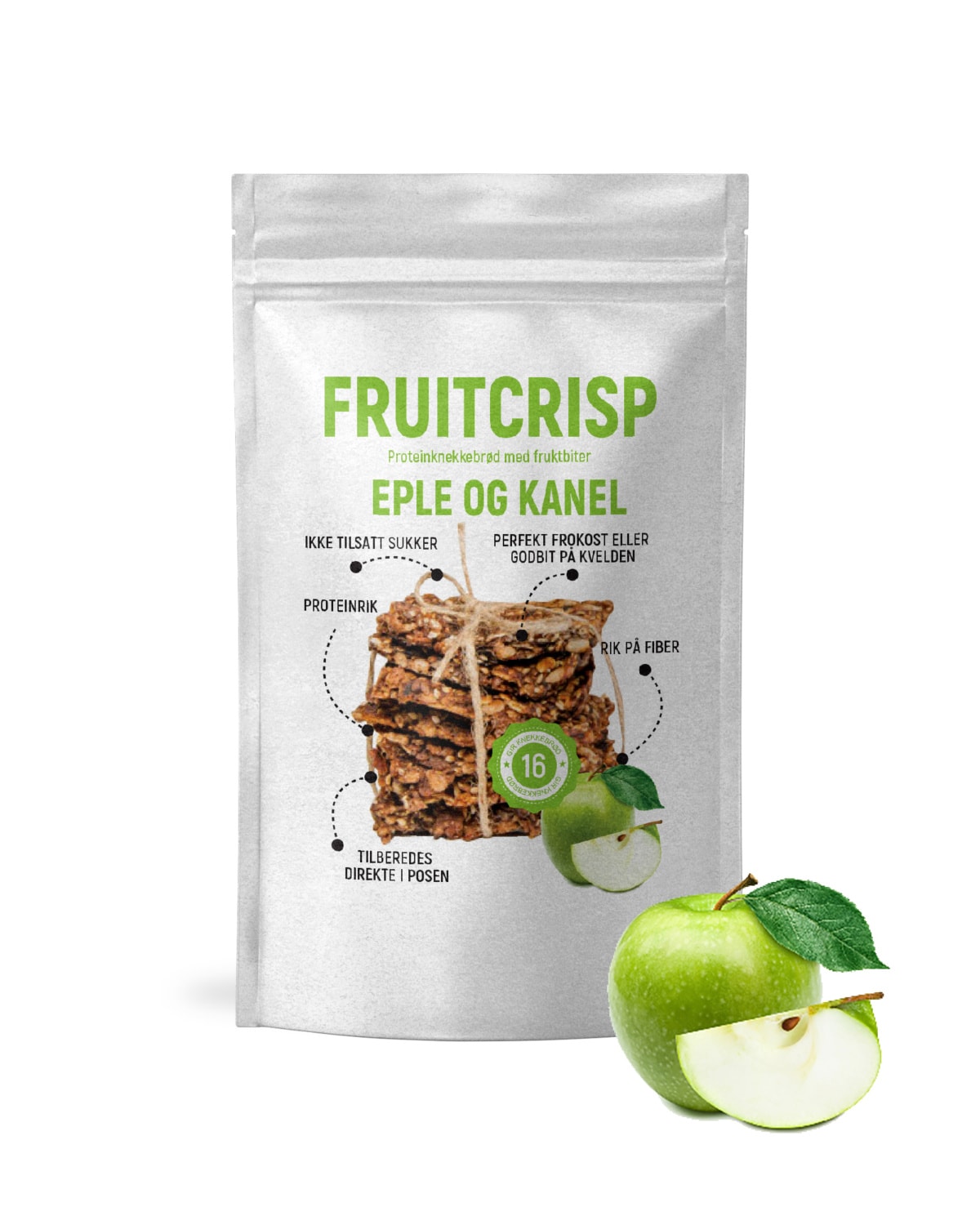 Fjordbox - Fruitcrisp Proteinknekkebrød - Eple & Kanel 250g - til