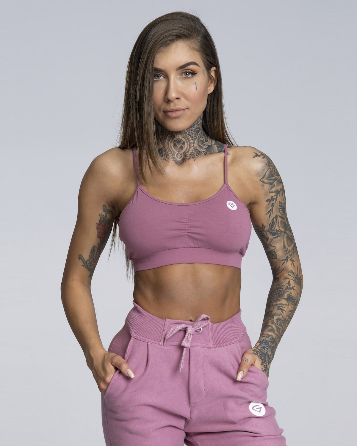 Gym Glamour Simple Dirty Pink Sportsbh - S - til