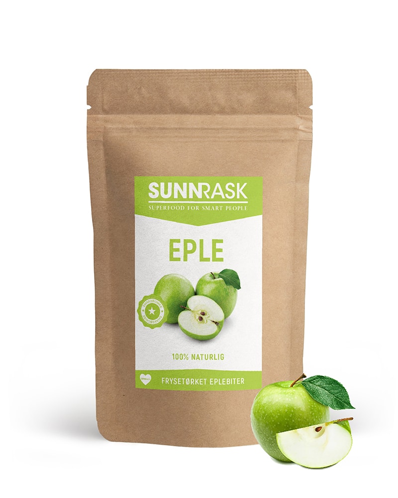 SunnRask - Frysetørket Eplebiter 100g - nutrition protein