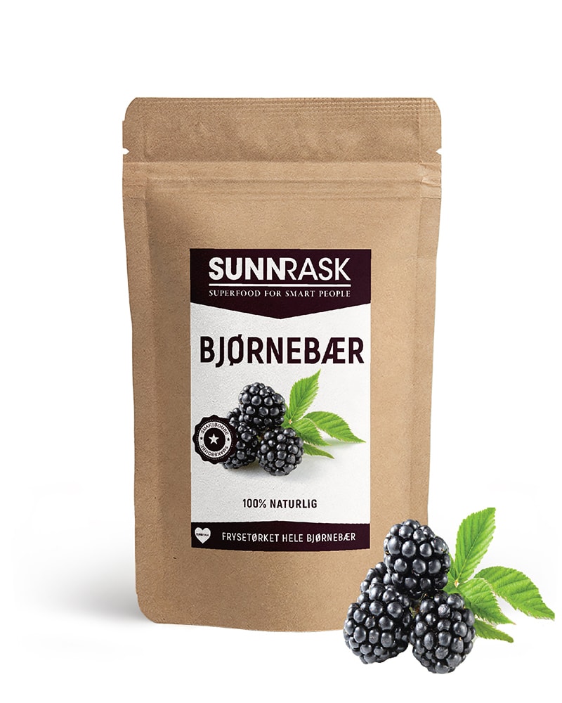 SunnRask - Frysetørket Hele Bjørnebær 100g - nutrition protein