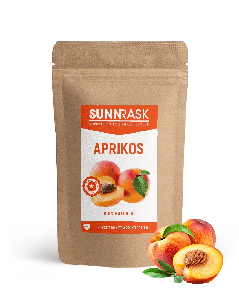 SunnRask - Frysetørket Aprikosbiter 100g - nutrition protein