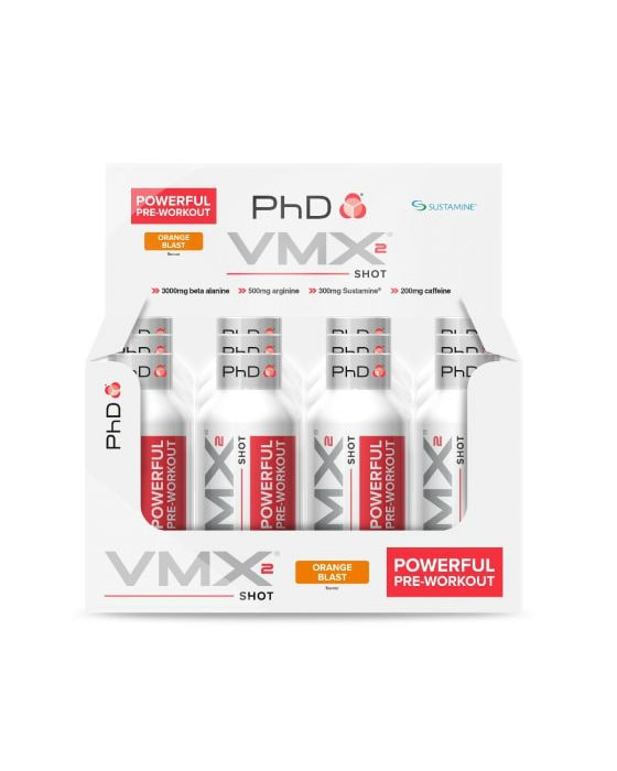 PhD VMX2 PWO Shot Orange 12x60ml - til trening