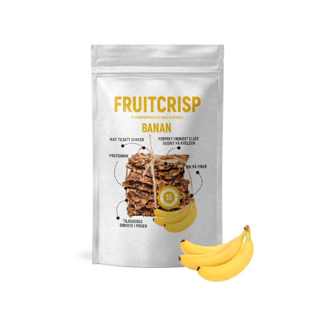 Fjordbox - Fruitcrisp Proteinknekkebrød - Banan 250g - til