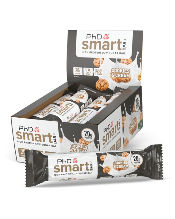 PhD Smart Bars Cookies & Cream 12x64g - proteinbar