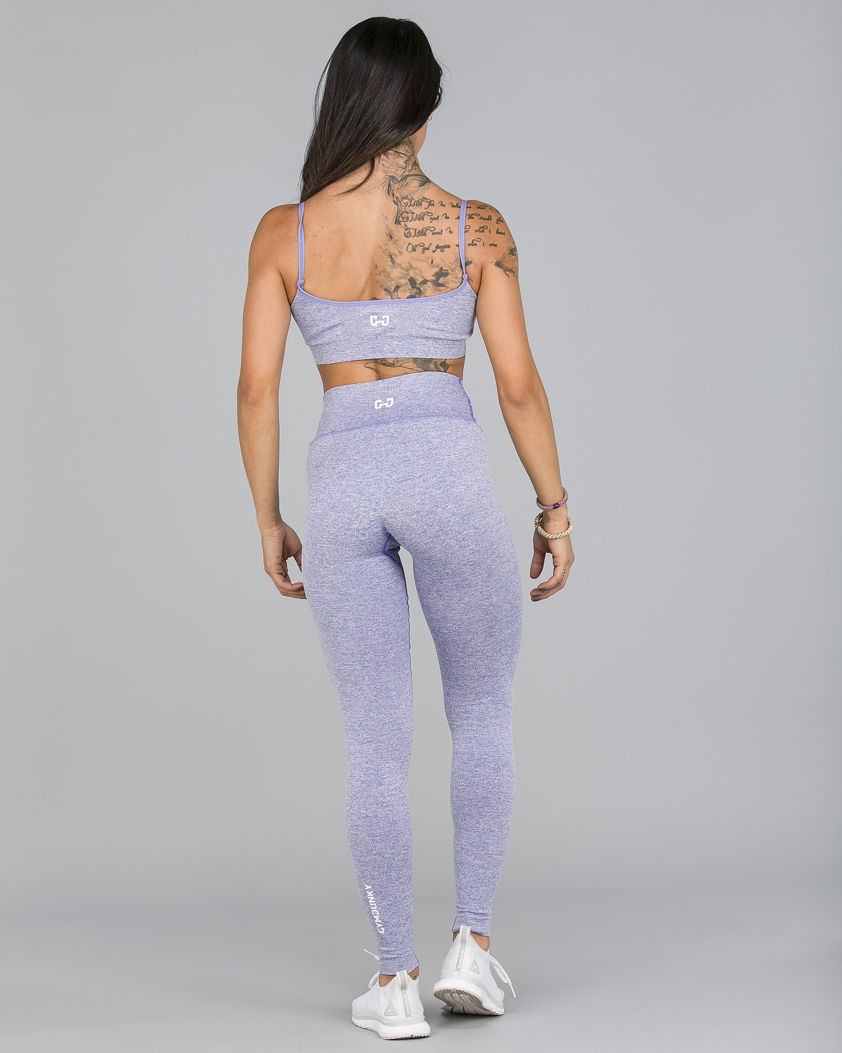 Gymjunky - Hale High Waist Leggings - Soft Lavender Melange3