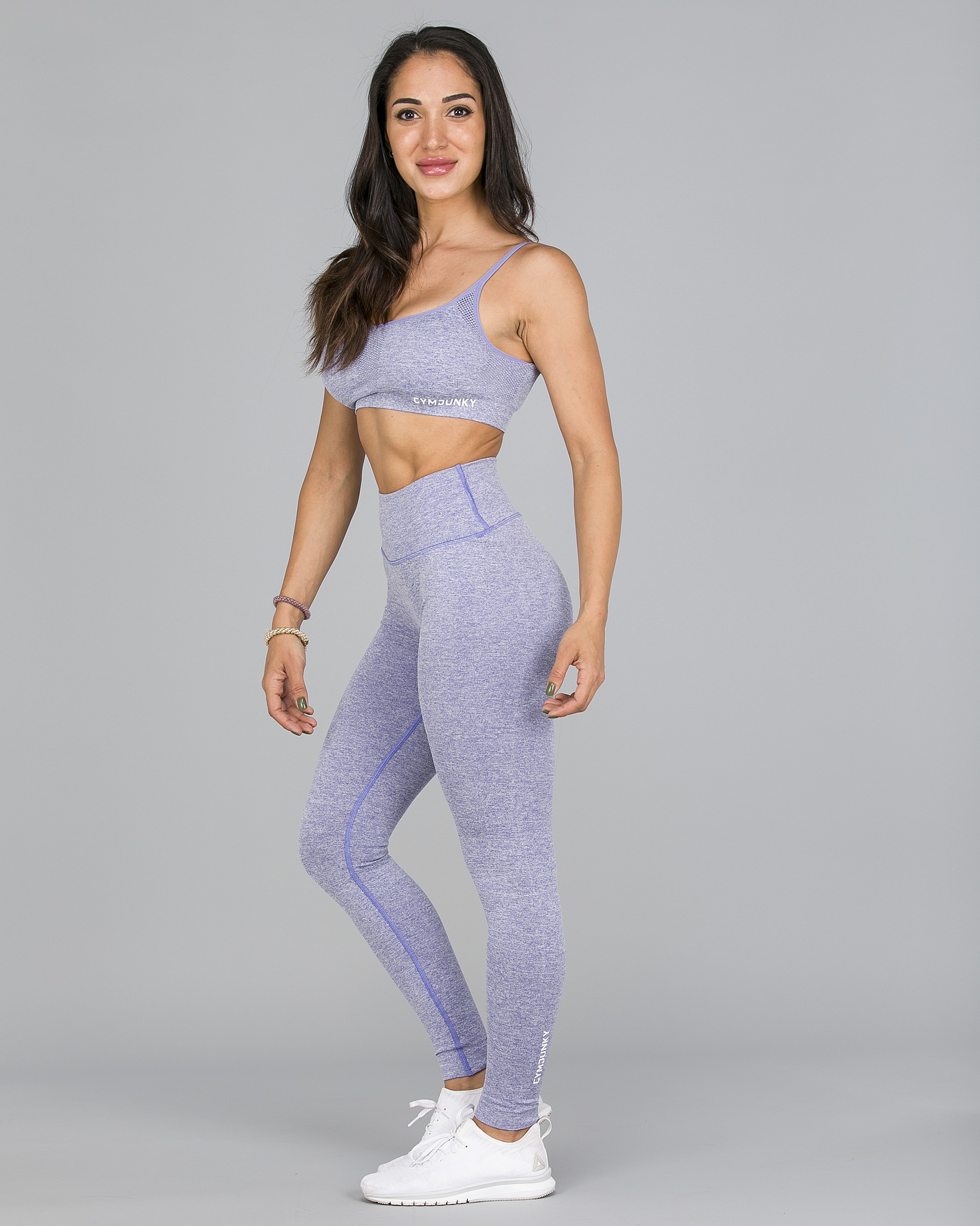 Gymjunky - Hale High Waist Leggings - Soft Lavender Melange4