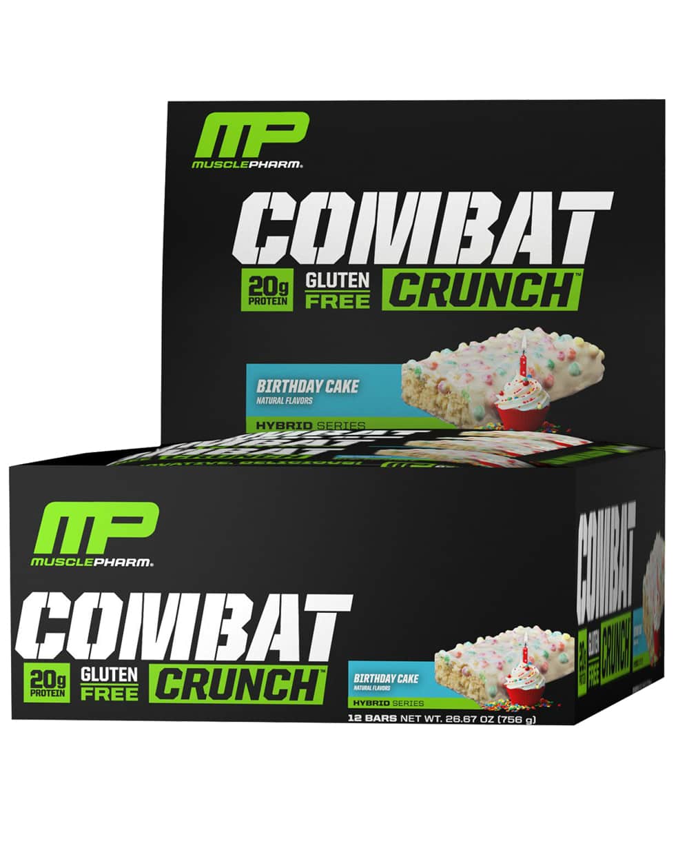 MusclePharm Combat Crunch 12 Bars - Cookies & Cream - protein for