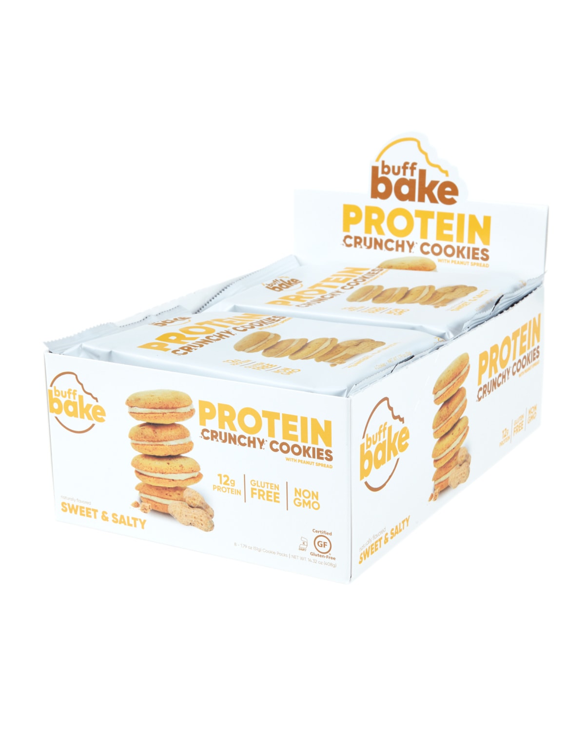 Buff Bake Crunchy Protein Cookies Sweet & Salty 8x51g - the