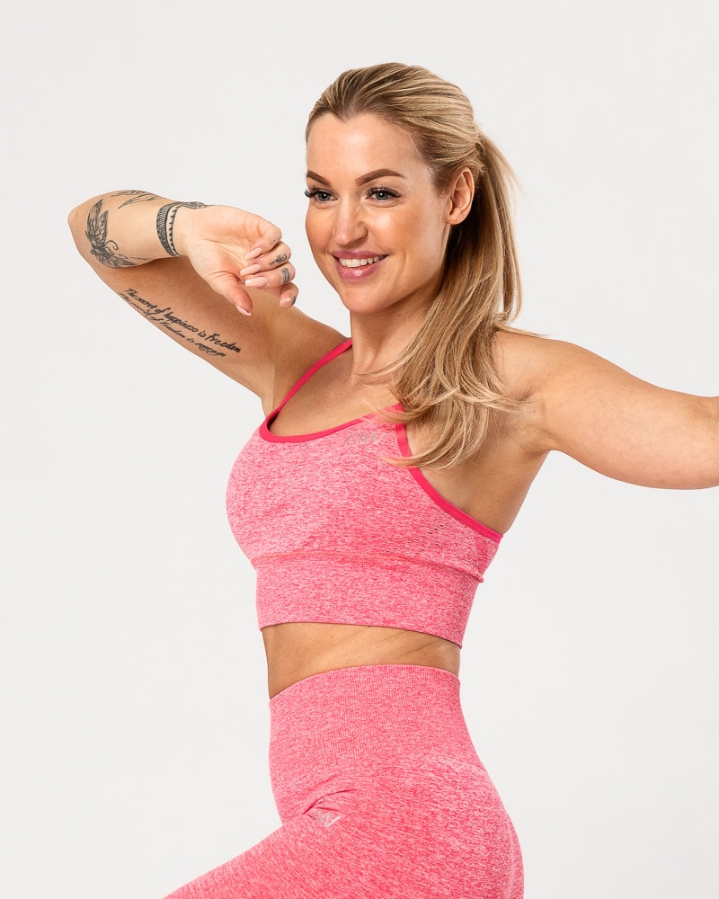 ICANIWILL – Queen Mesh Sport Bra Pink Melange - S - the