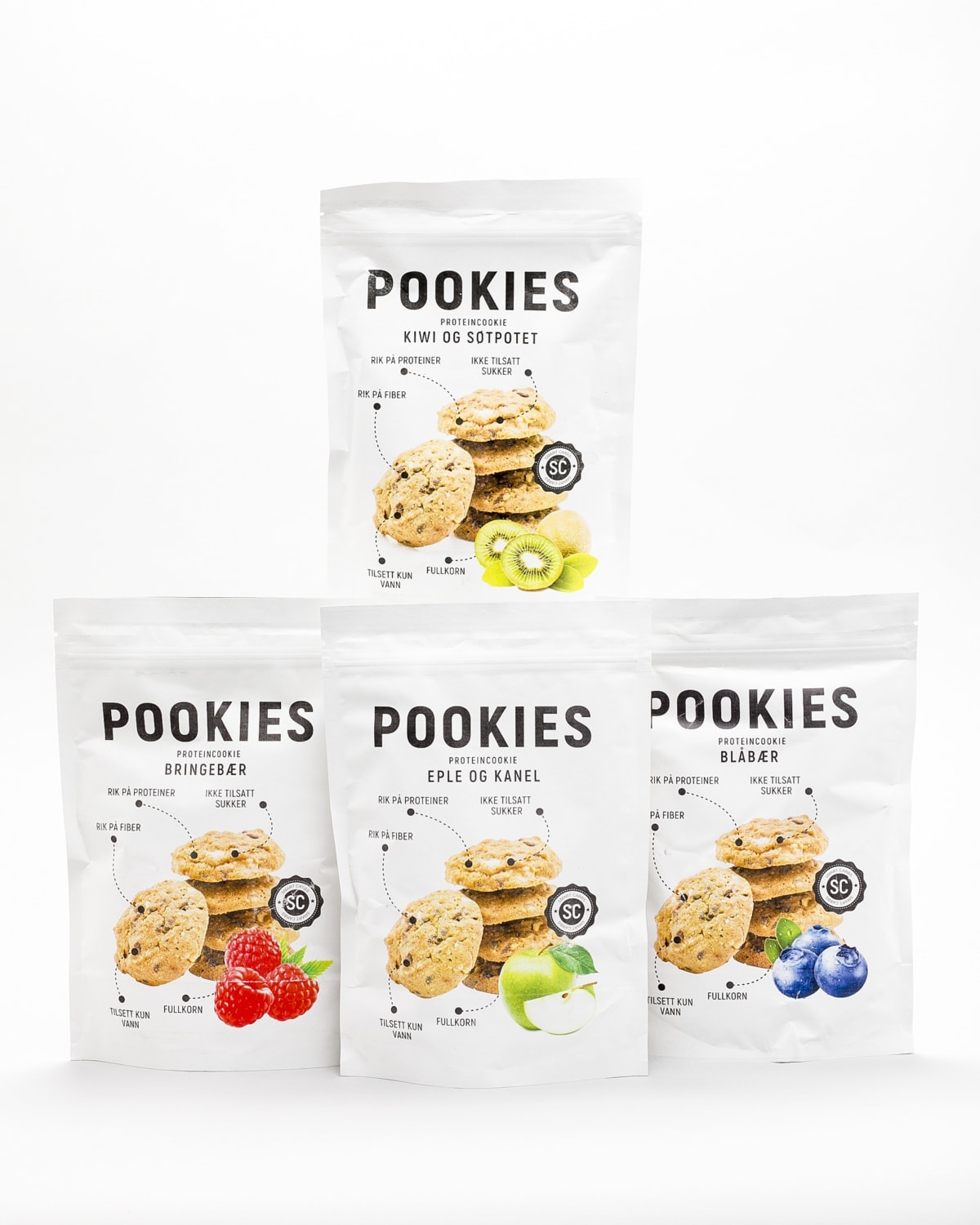 Fjordbox POOKIES - Lavkarbo Cookiemiks 250g - Bringebær - protein pulver