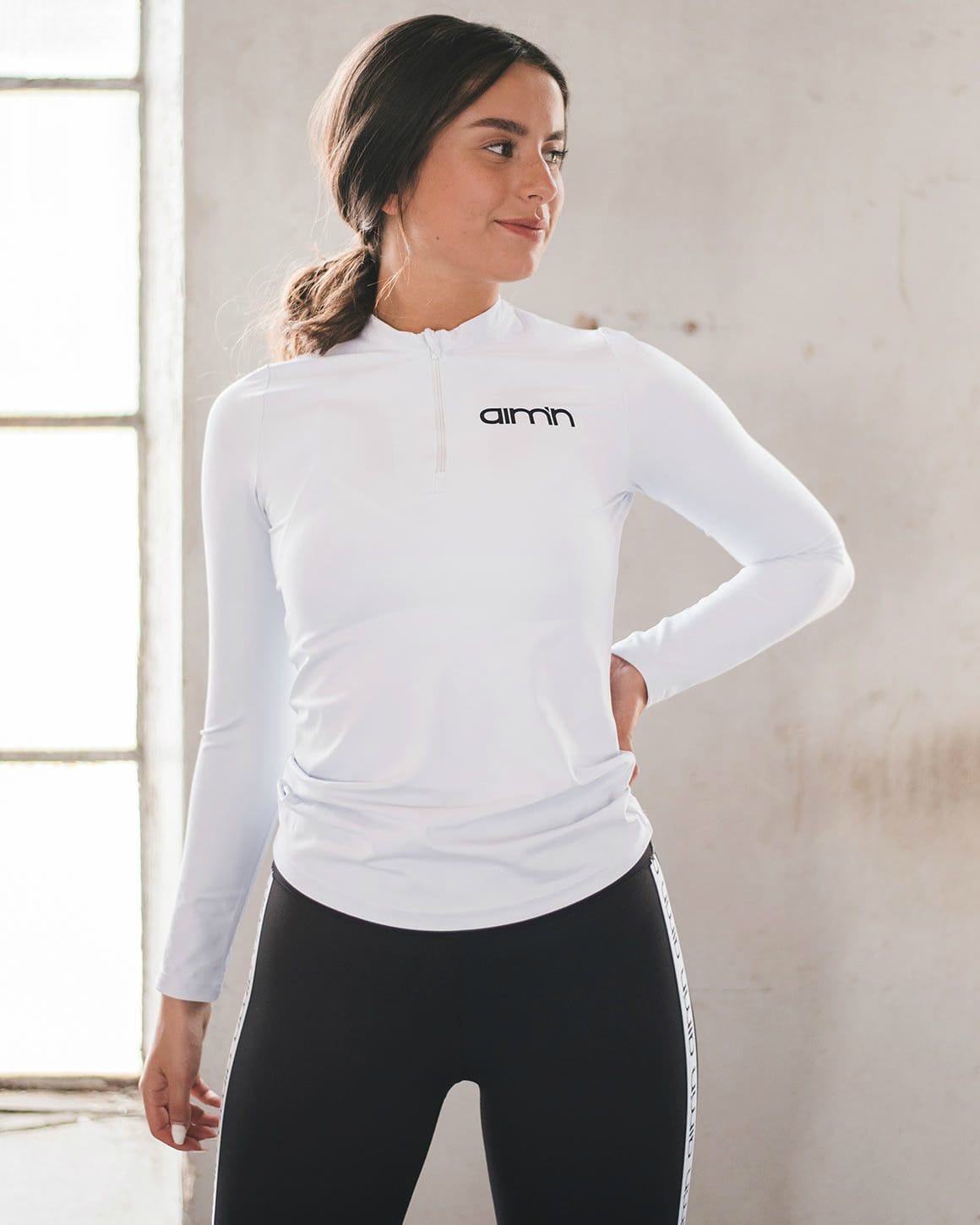 aimn white long sleeve