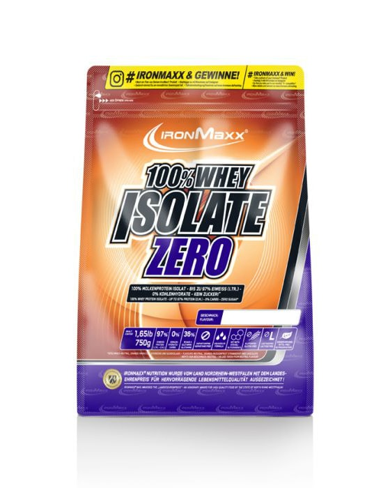 IronMaxx Whey Isolate Zero 750g - Strawberry - protein shake for