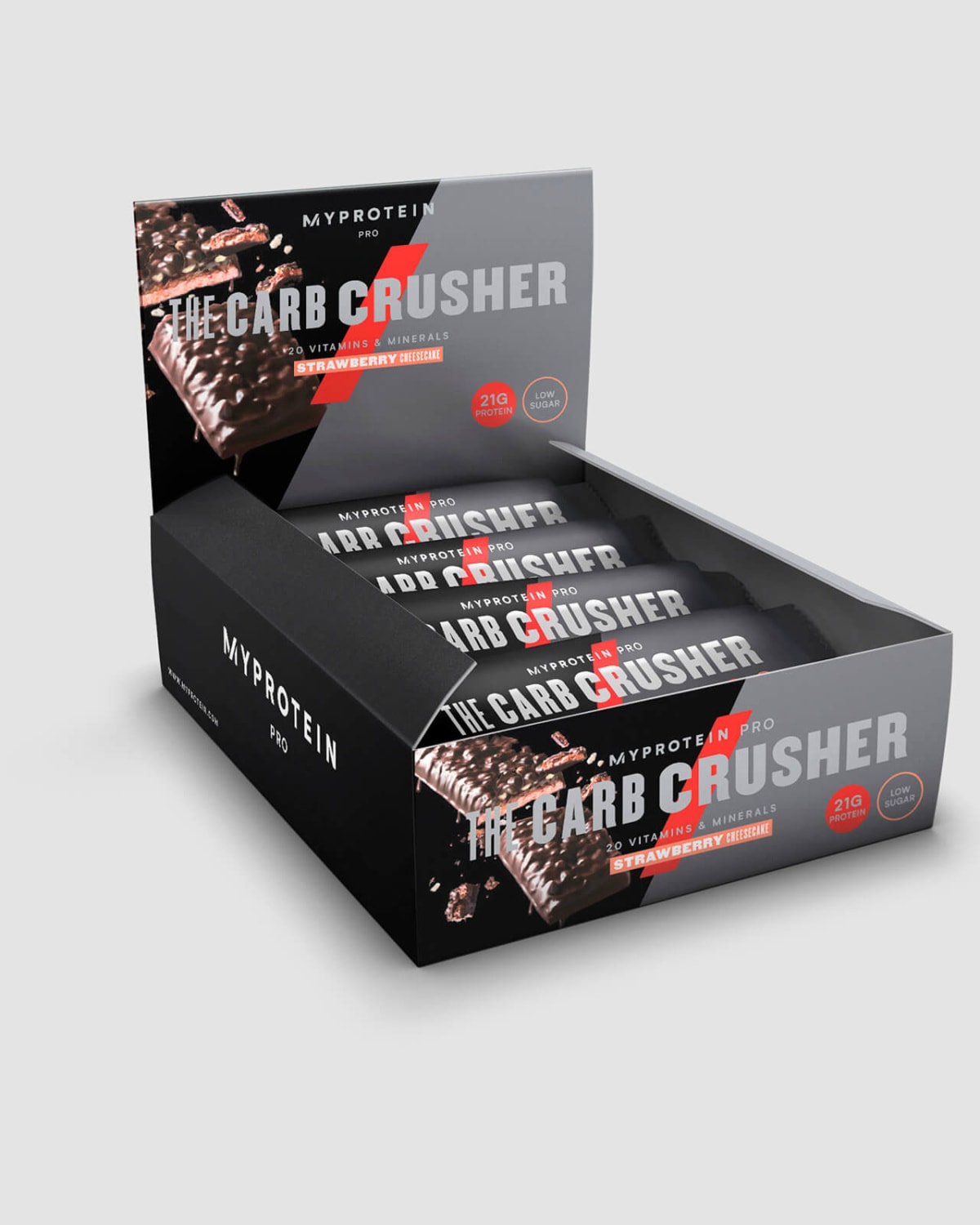 MyProtein Carb Crusher - Strawberry Cheesecake 12x60g - cocoa powder