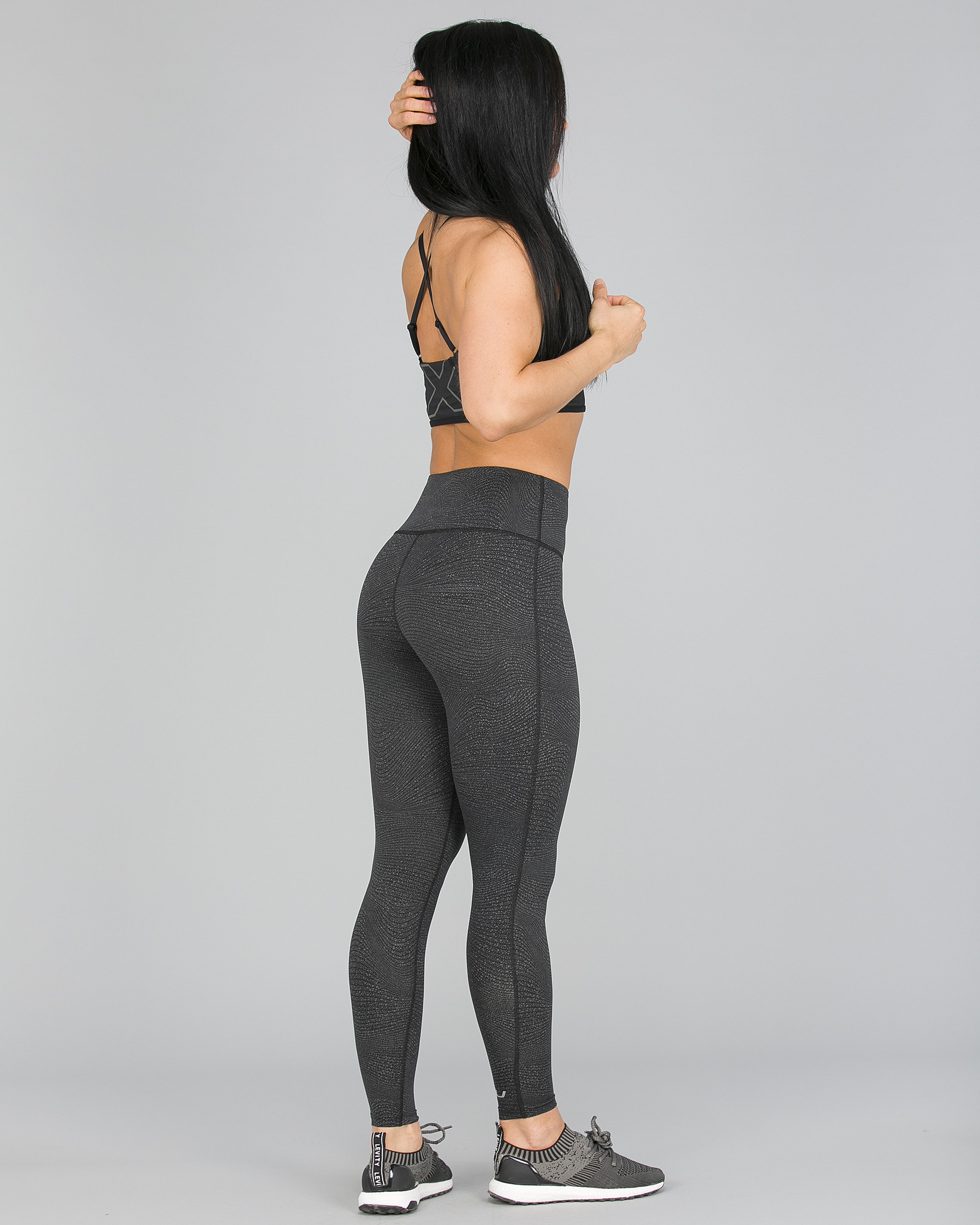 2XU Fitness HiRise Comp Tights Women Wave Spot Charcoal/Silver