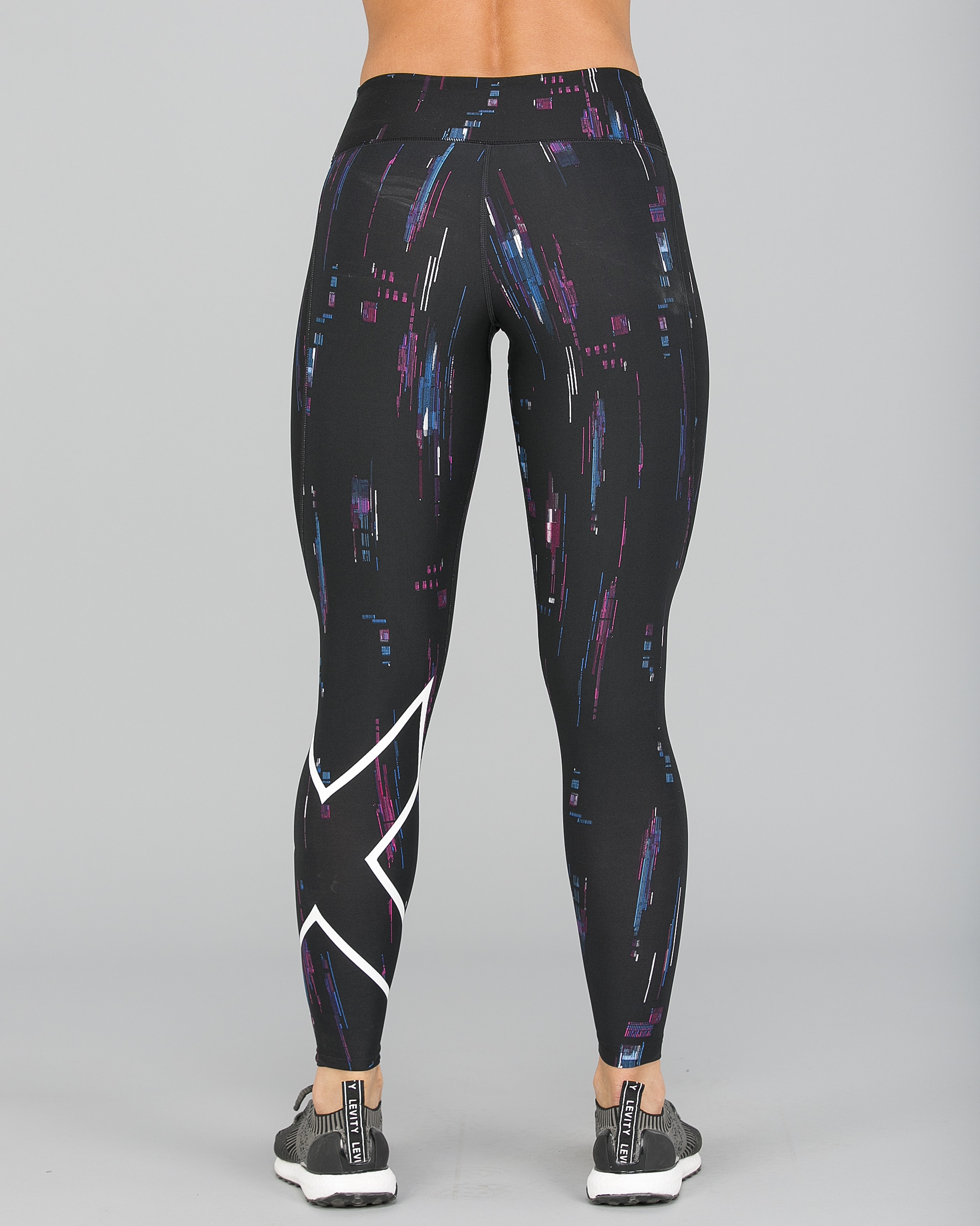 2XU Print Mid-Rise Comp Tights Women - Frequency Boysenberry:White12