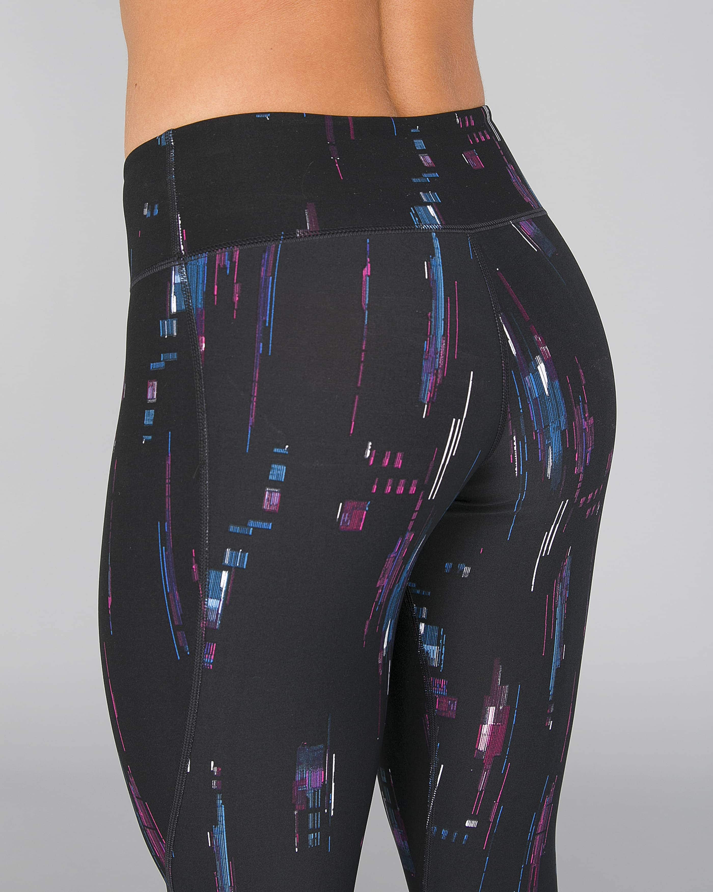 2XU Print Mid-Rise Comp Tights Women - Frequency Boysenberry:White17