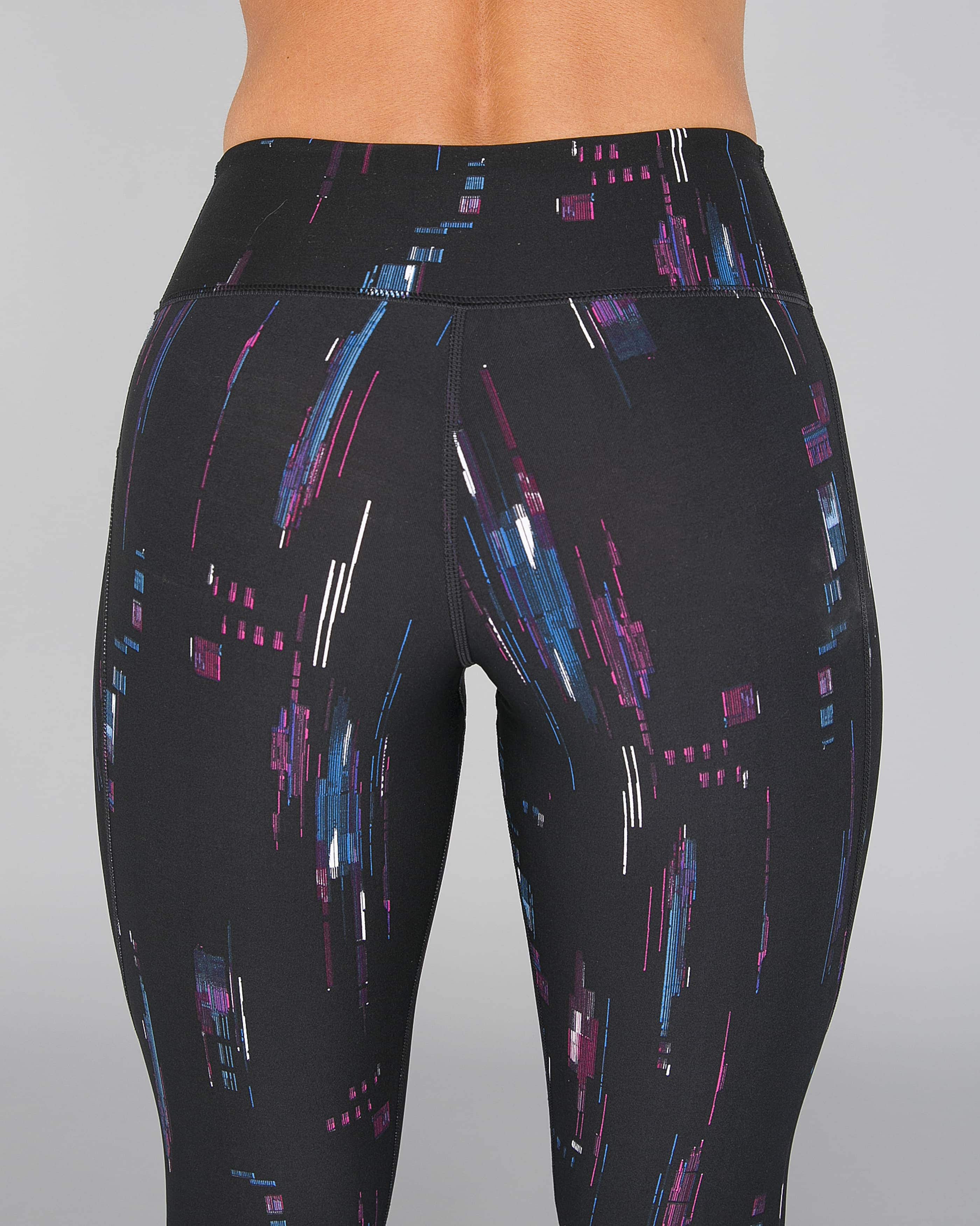 2XU Print Mid-Rise Comp Tights Women - Frequency Boysenberry:White18