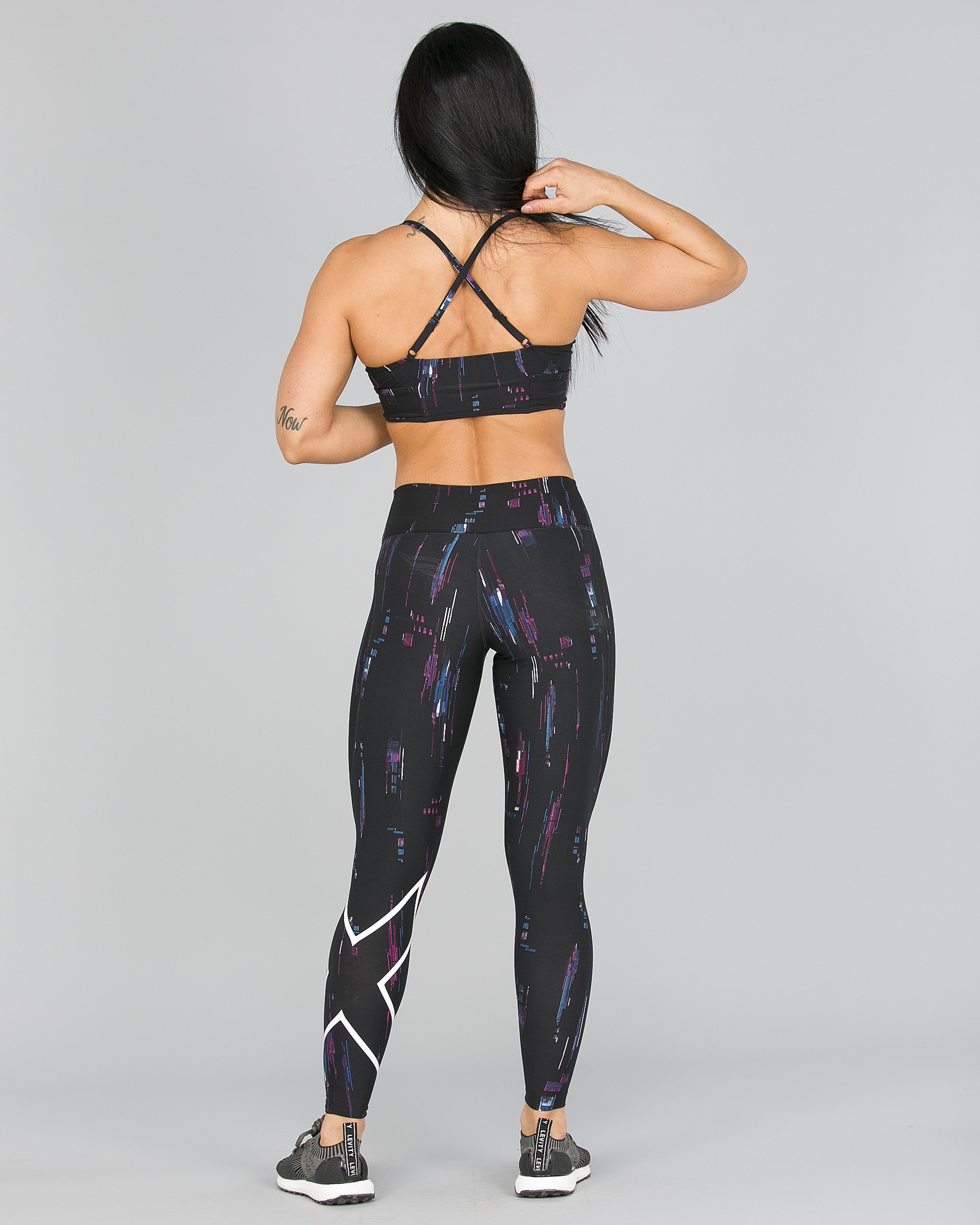 2XU Print Mid-Rise Comp Tights Women - Frequency Boysenberry:White6