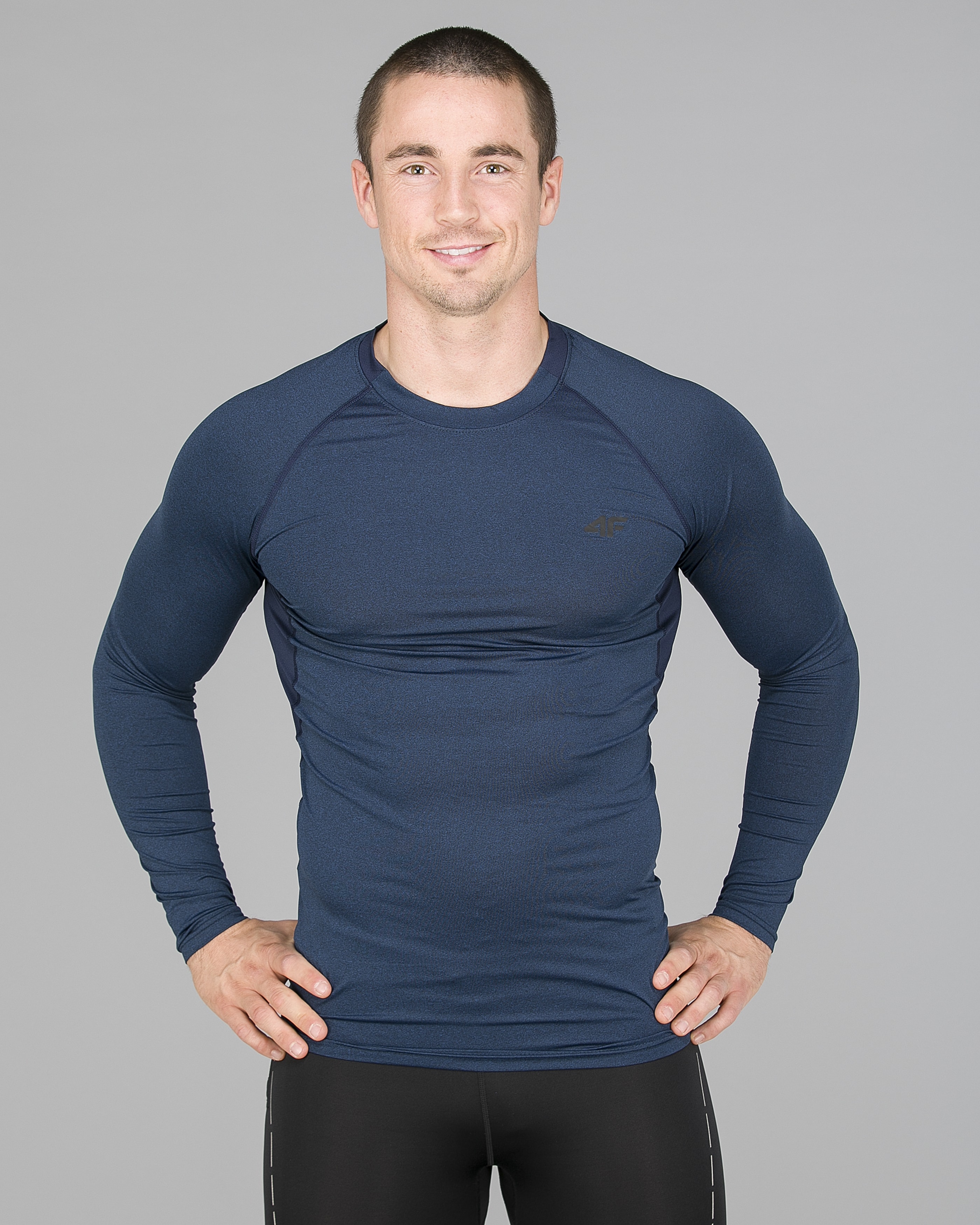 4F Functional Long Sleeve Men - Navy Melange1