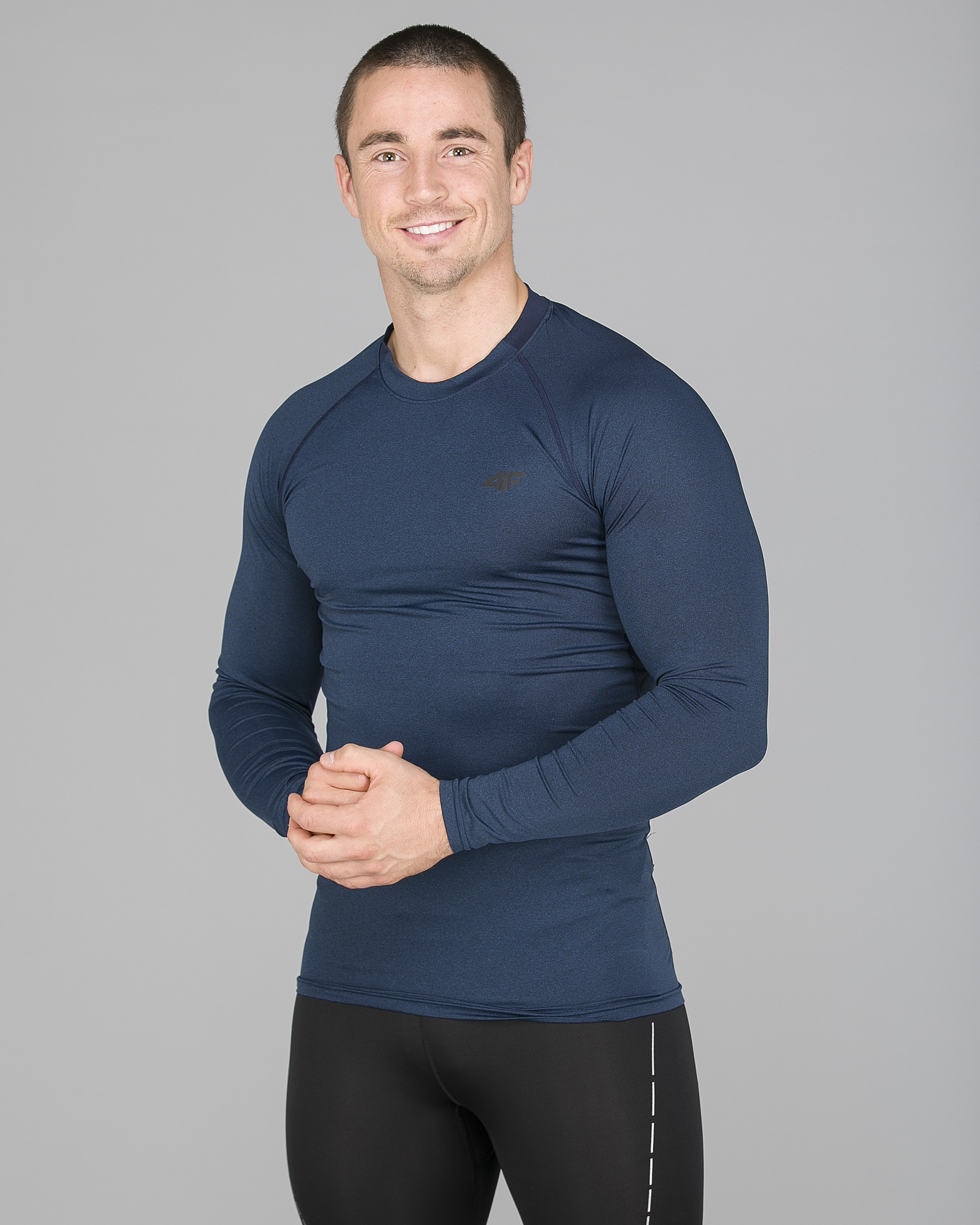 4F Functional Long Sleeve Men - Navy Melange5