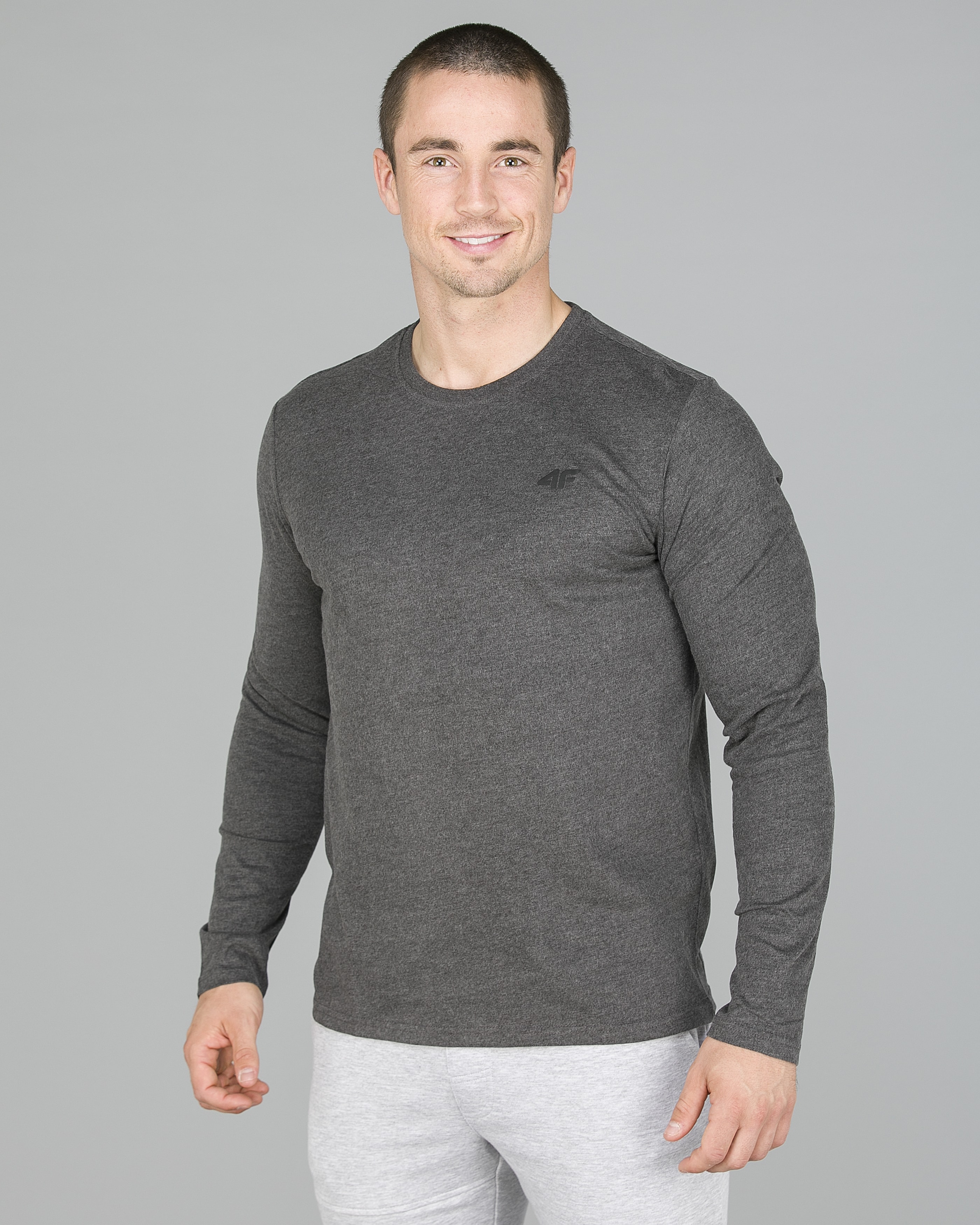 4F Long Sleeve Men - Dark Grey Melange4