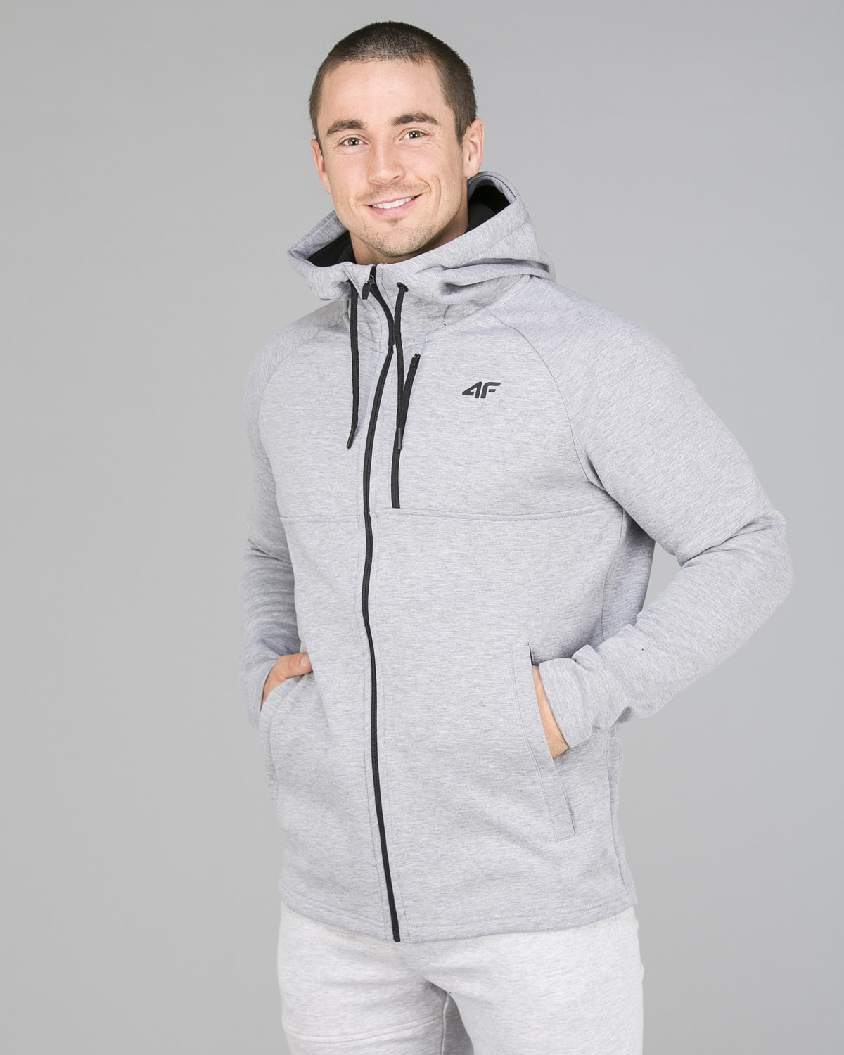 4F Sweatshirt Men - Light Grey Melange - XL - weight