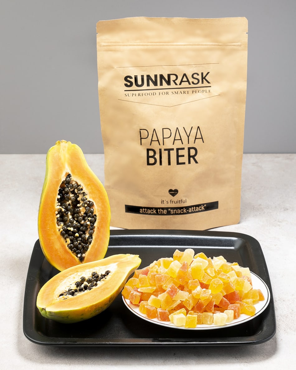 SunnRask Tørkede Papayabiter 500g