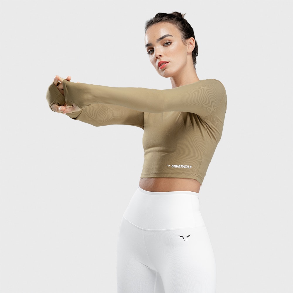 Squat Wolf - Warrior Crop Tee- Olive - S - the
