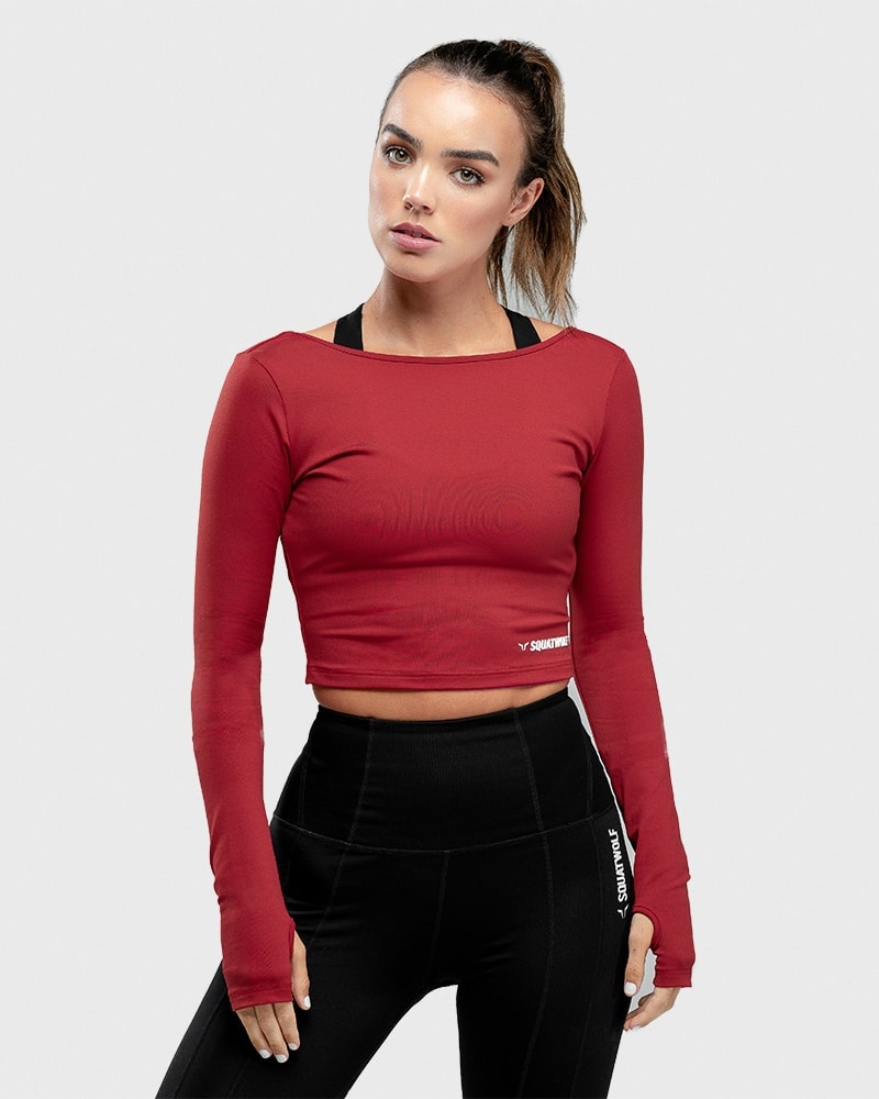 Squat Wolf - Warrior Crop Tee - Red - L - the