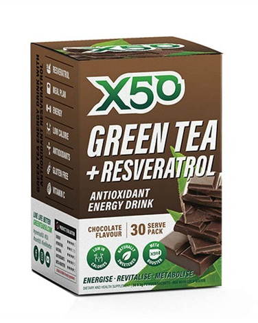 X50 Green Tea + Resveratrol - Chocolate - shake mix