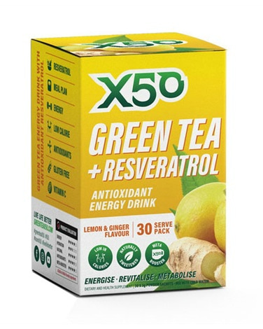 X50 Green Tea + Resveratrol - Lemon Ginger - shake mix