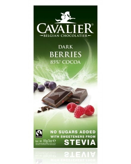 Cavalier Sukkerfri Mørk Bærsjokolade m/ Stevia 85g - gram protein