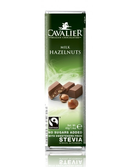 Cavalier Sukkerfri Hasselnøttsjokolade m/ Stevia 40g - gram protein