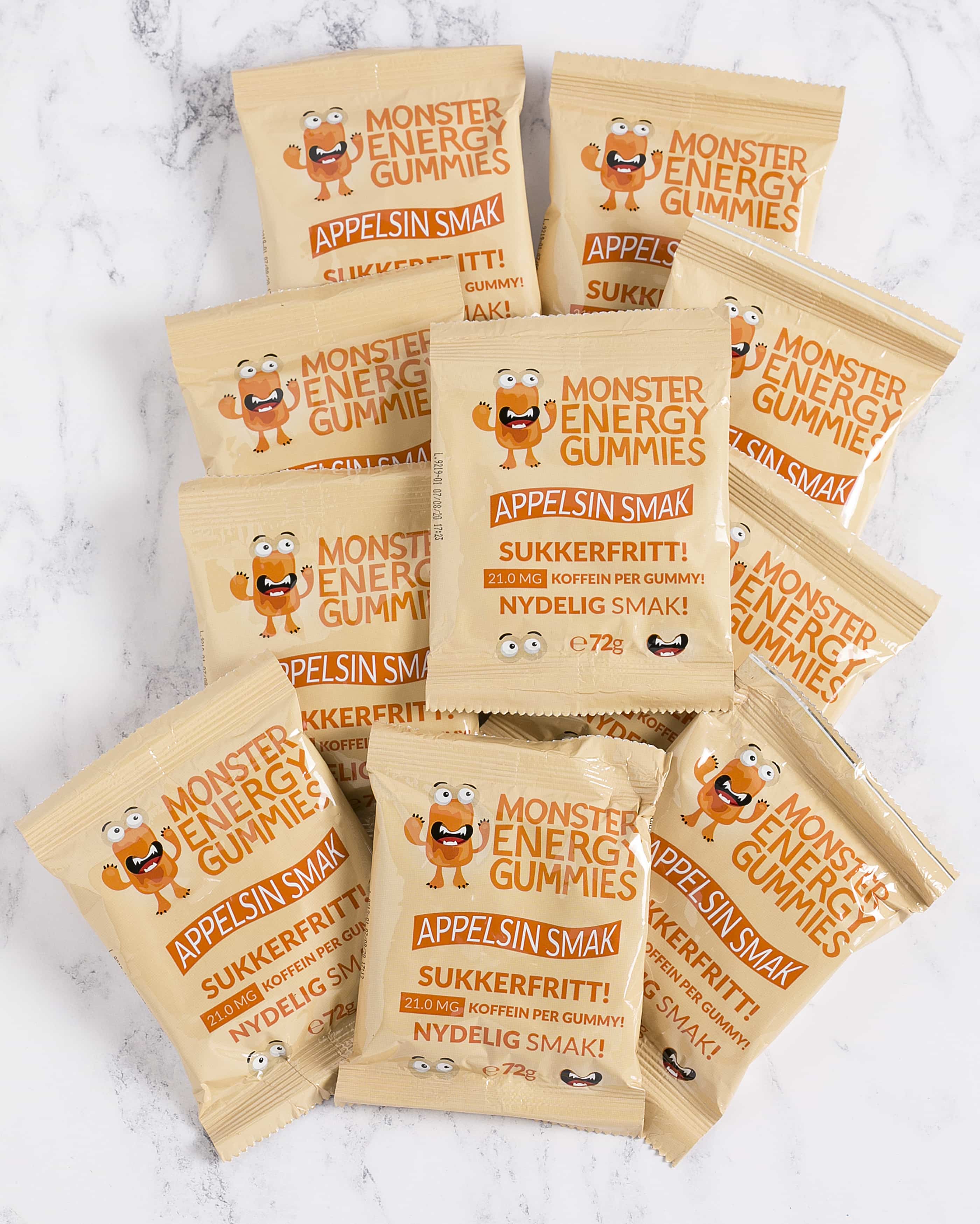 Monster - Sugar Free Energy Gummies - Appelsin 70g - 10-Pakning!