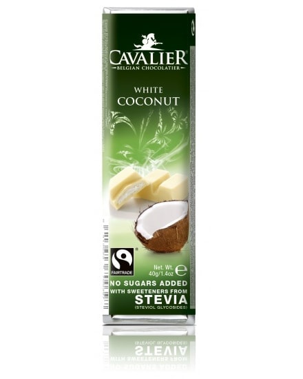 Cavalier Sukkerfri Hvit Sjokolade & Kokos m/ Stevia 40g - protein pulver