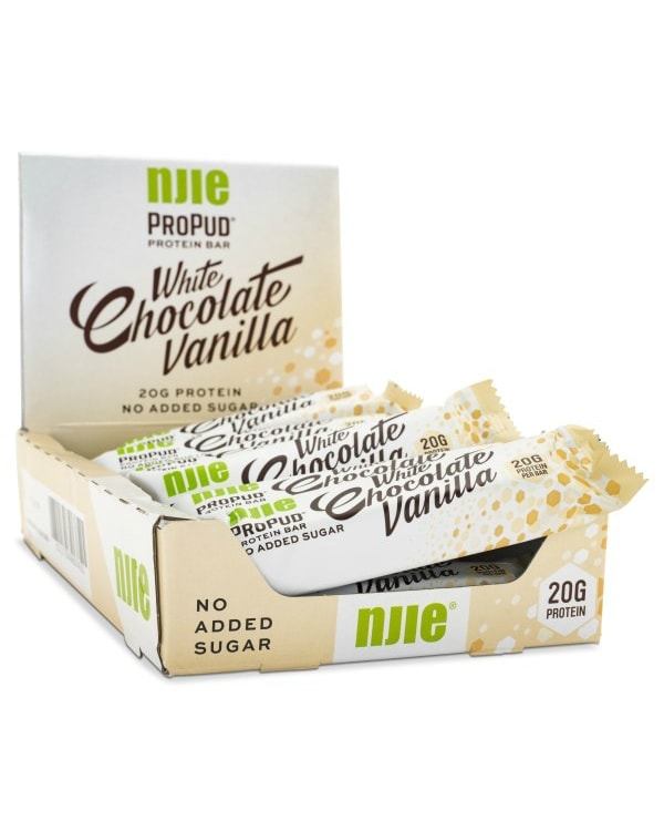 NJIE ProPud Protein Bar - White Chocolate Vanilla 12x55g - men