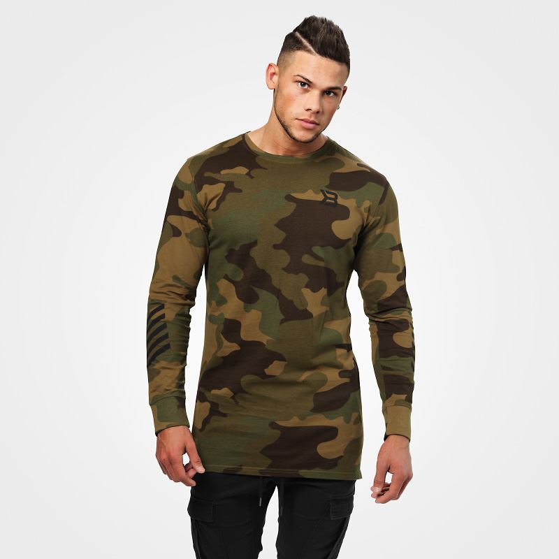 Better Bodies Bronx Long Sleeve - Military Camo - XL - body