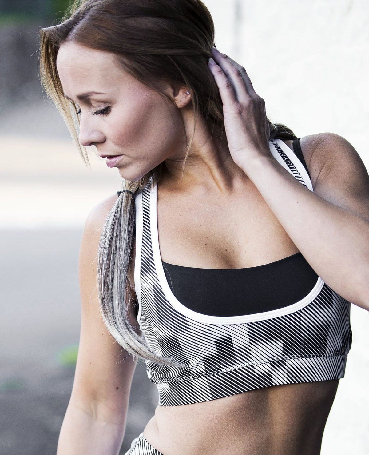 Workout Empire Mosaic Sports Bra - Pearl White - M - bh