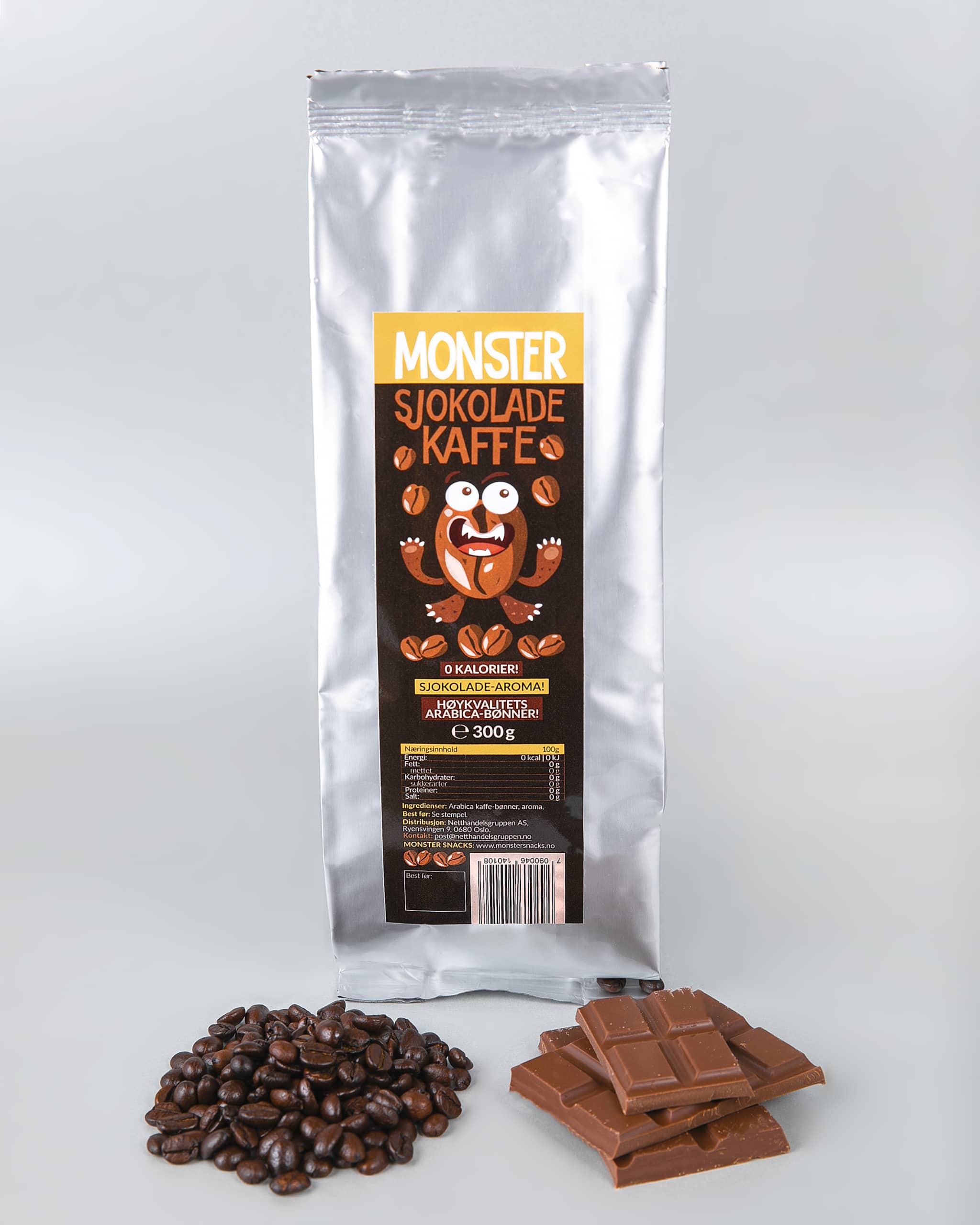 Monster Sjokolade-Kaffe Bønner 300g