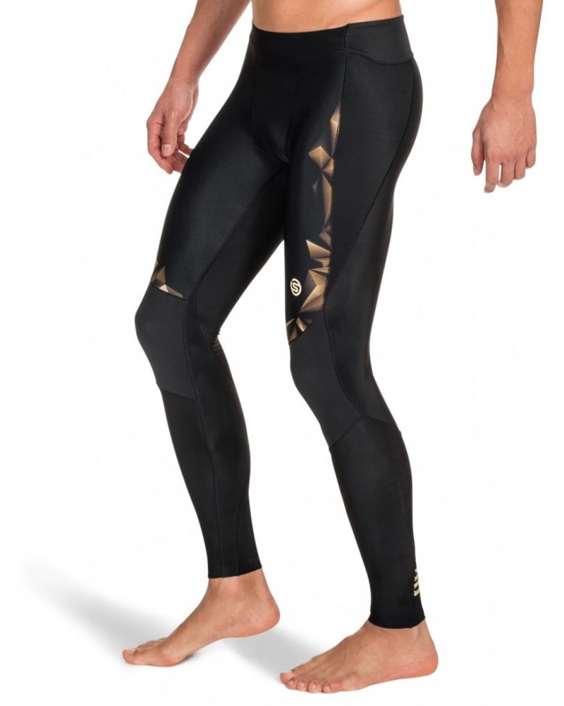 SKINS Women's A400 Compression Long Tights, Black/Gold, X-Large