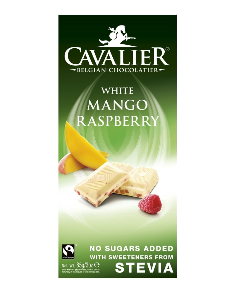 Cavalier Sukkerfri Hvit Sjokolade Mango Raspberry 85g - gram protein