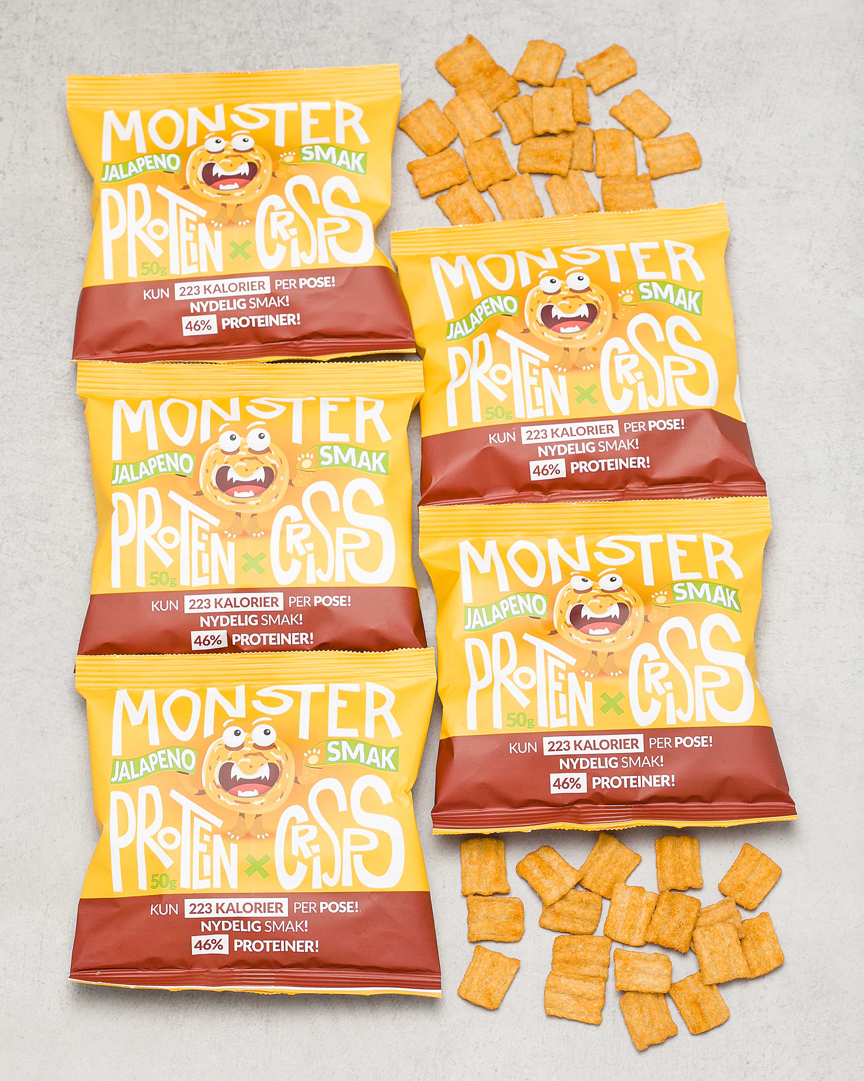 Monster Protein Jalapeno Crisps 50g 5 pakkninger